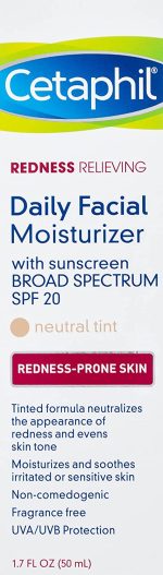 CETAPHIL Redness Relieving Daily Facial Moisturizer SPF 20, 1.7 fl oz, Broad spectrum Sunscreen, Neutral Tint, For Redness-Prone Skin - Image 2